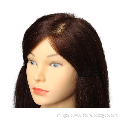 18 Inch brown color cheap hair training mannequin head